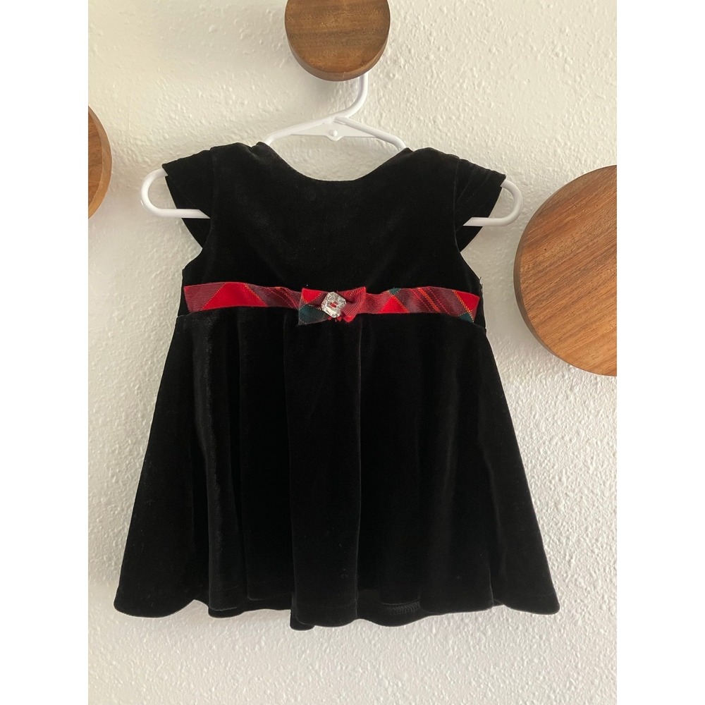 Vintage Youngland Black Velvety Dress‎ Girls Size  12 Months